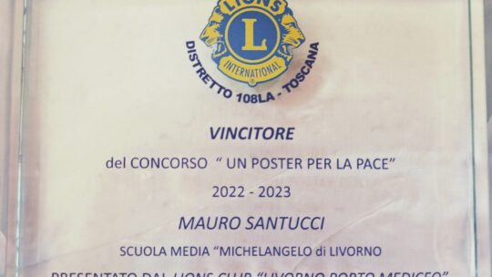 Mauro Santucci della scuola Michelangelo vince la fase distrettuale del concorso Lions “Un poster per la pace”